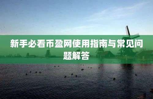 新手必看币盈网使用指南与常见问题解答